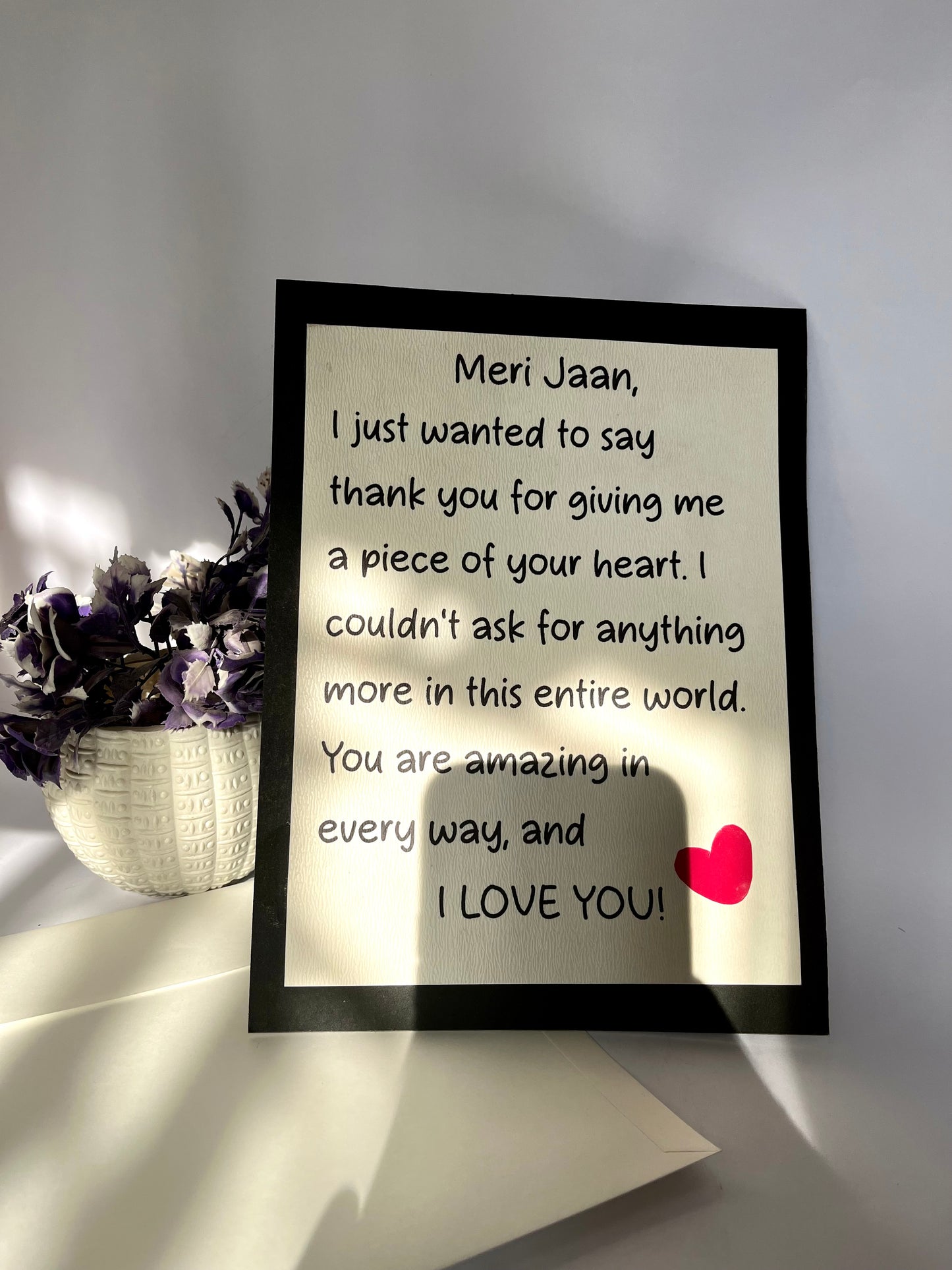 Romantic Thank You Love Card – Piece of Your Heart | Wish Note