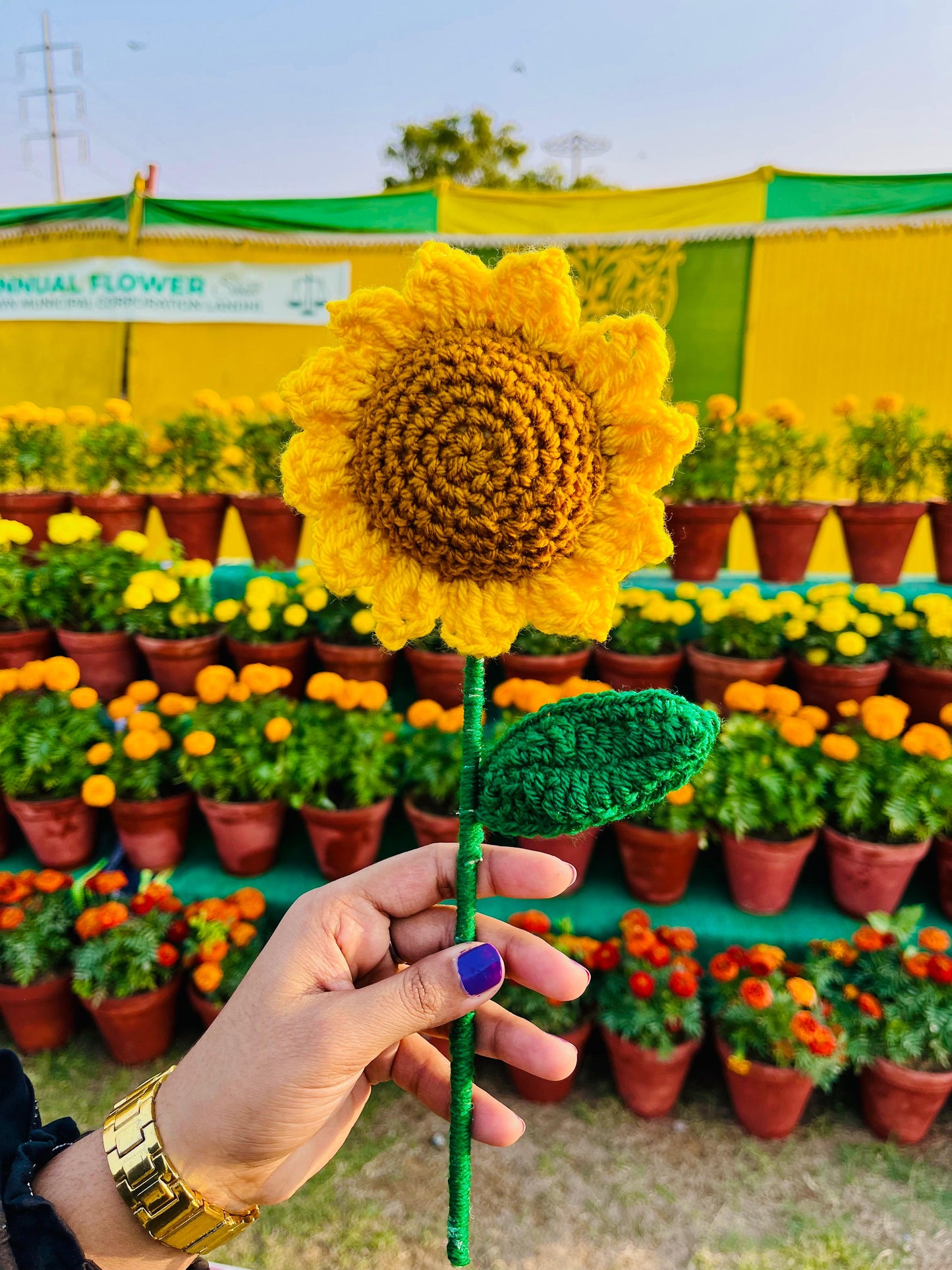 Handmade Sunflower Crochet Flower – Forever Flower Gift | Crochet Sunflower