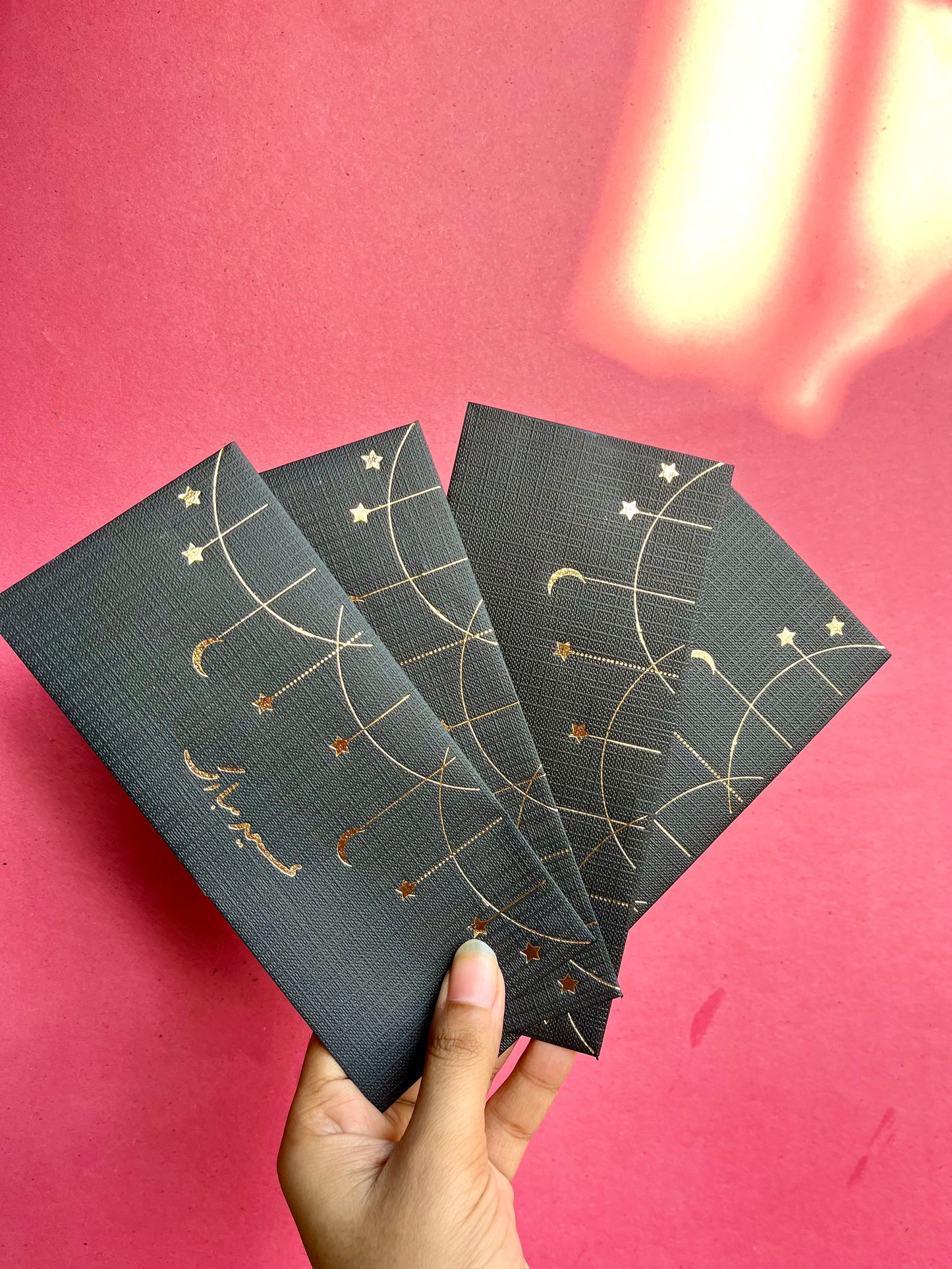 Zarqash Black Textured Eid Mubarak Envelope (pack of 10)